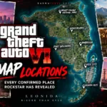 GTA 6 map locations showing Vice City, Leonida Keys, Port Gellhorn, Ambrosia, Grassrivers and Mount Kalaga National Park